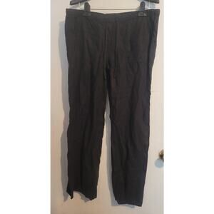 London Jean Chino Linen Pants Black Drawstring Relaxed Womens S Resort Coastal